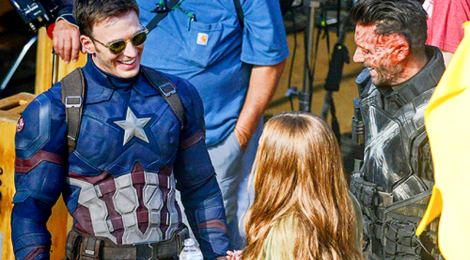Keceriaan pemain film Captain America: Civil War. Foto: via comicbookmovie.com