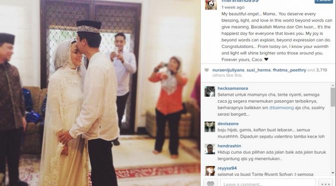 Pernikahan Ibunda Marshanda (Foto: Instagram)