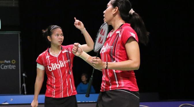Ganda putri Indonesia Greysia Polii/Nitya Krishinda Maheswari lolos ke perempat final Australia Open Super Series 2015 (Humas PP PBSI)
