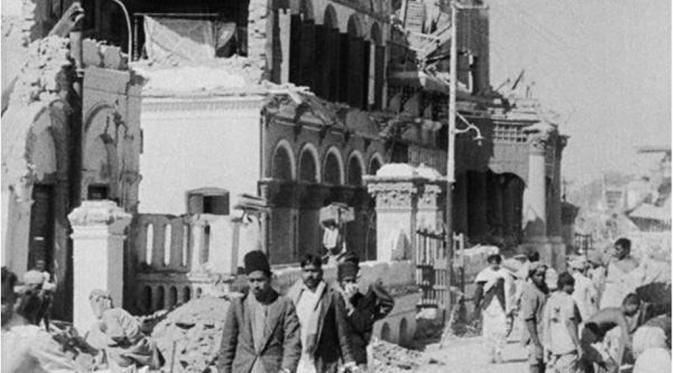 Gempa mengguncang kota Quetta, Pakistan tahun 1935 (Wikipedia)