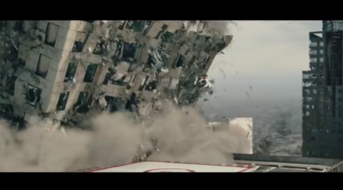 Gedung-gedung hancur di film 'San Andreas'. Foto: Vidio