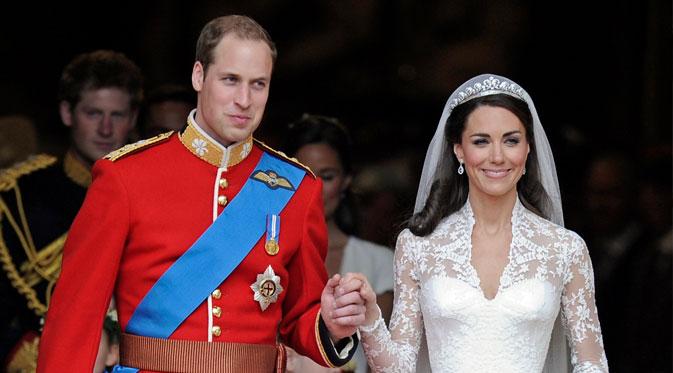 Kate Middleton saat menikah dengan Pangeran William (via istimewa)