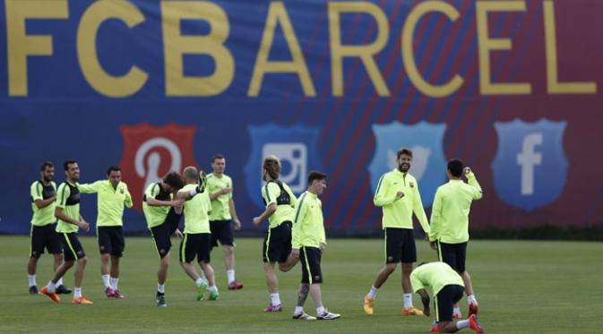 Barcelona lakukan sesi latihan jelang Final Liga Champions 2015
