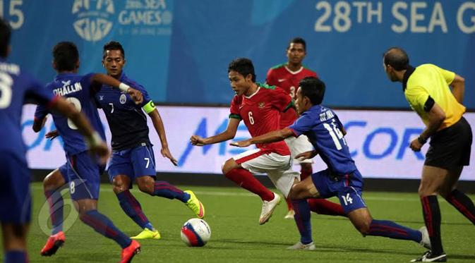 SEA Games 2015: Indonesia U-23 vs Kamboja U-23 (Liputan6.com / Helmi Fithriansyah)