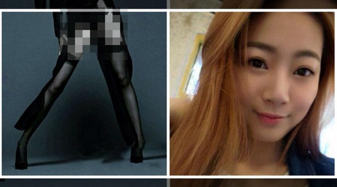 Si cantik Dong Lei yang mengaku memiliki kaki 'jerapah'. (Daily Mail)