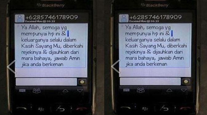 SMS doa yang tengah meneror warga Indonesia | Via: dok. Bintang.com