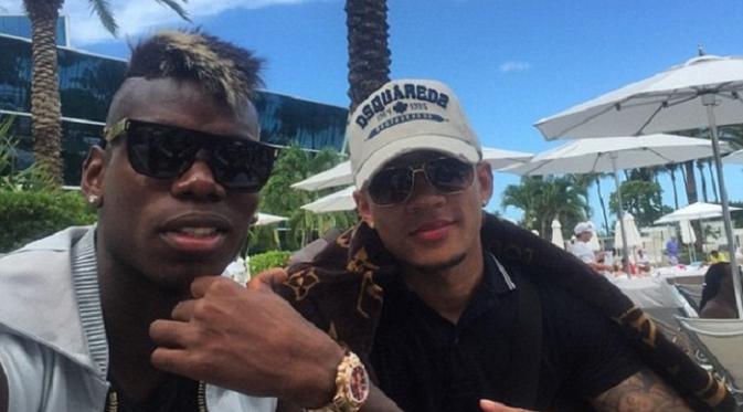 Paul Pogba dan Memphis Depay (Instagram)