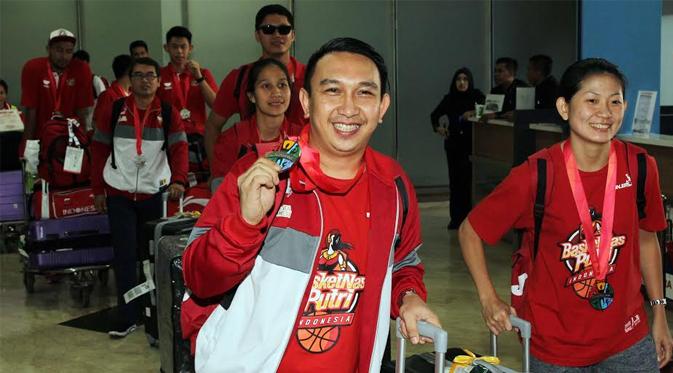 Timnas Basket Putri Indonesia Kembali ke Tanah Air (Liputan6.com / Helmi Afandi)