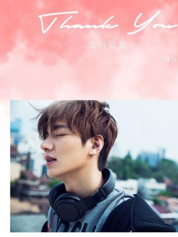 Lee Min Ho dengan cover single terbarunya bertajuk Thank You (Terima Kasih) yang dipersembahkan untuk penggemar.