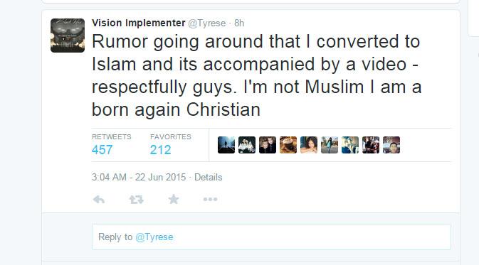 Tyrese Gibson membantah masuk Islam (via Twitter/Tyrese Gibson