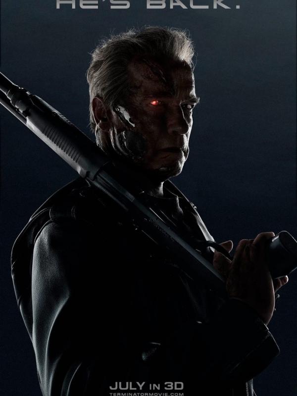 Poster alternatif Terminator Genisys yang menampilkan sosok T-800 yang diperankan Arnold Schwarzenegger.