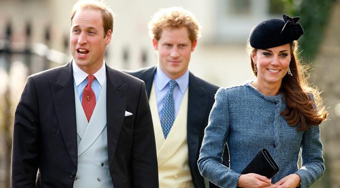 Pangeran William, Pangeran Harry, dan Kate Middleton. (foto: parade)
