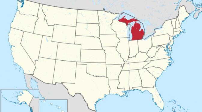 Peta Ilustrasi Negara Bagian Michigan, Amerika Serikat | Via: blogsoft.no