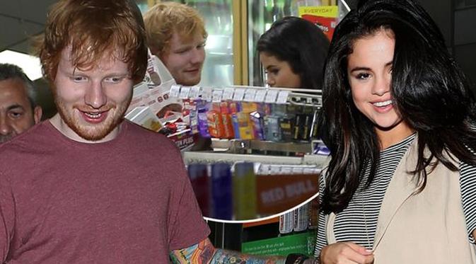 Selena Gomez dan Ed Sheeran keluar dari pesta dan pulang bersama. (foto: mirror.co.uk)