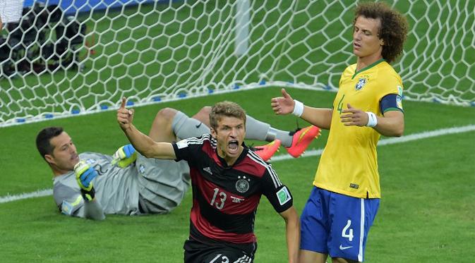 Brasil dipermalukan 1-7 pada semifinal Piala Dunia 2014. (AFP/Gabriel Bouys)
