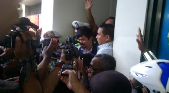 Petinju dunia Manny Pacquiao bertemu Mary Jane di Lapas Wirogunan Yogyakarta. (Liputan6.com/Fathi Mahmud)