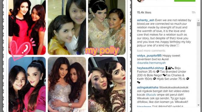 Ucapan ulang tahun dari Ashanty untuk Aurel (via Instagram Ashanty)