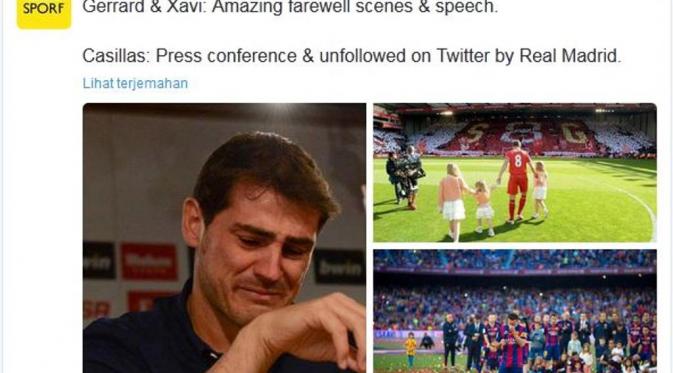 Iker Casillas menangis
