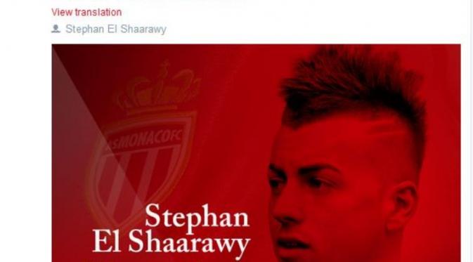 AS Monaco telah menyelesaikan proses transfer Stephan El Shaarawy dari AC Milan (twitter.com/AS_Monaco/media)