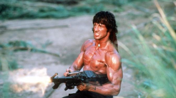 Aksi Sylvester Stallone di Rambo. (dok.USA Today)
