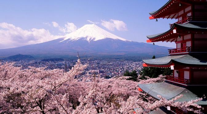 Gunung Puji di Jepang yang tersohor dan menjadi tujuan wisata. (via Liputan6.com)