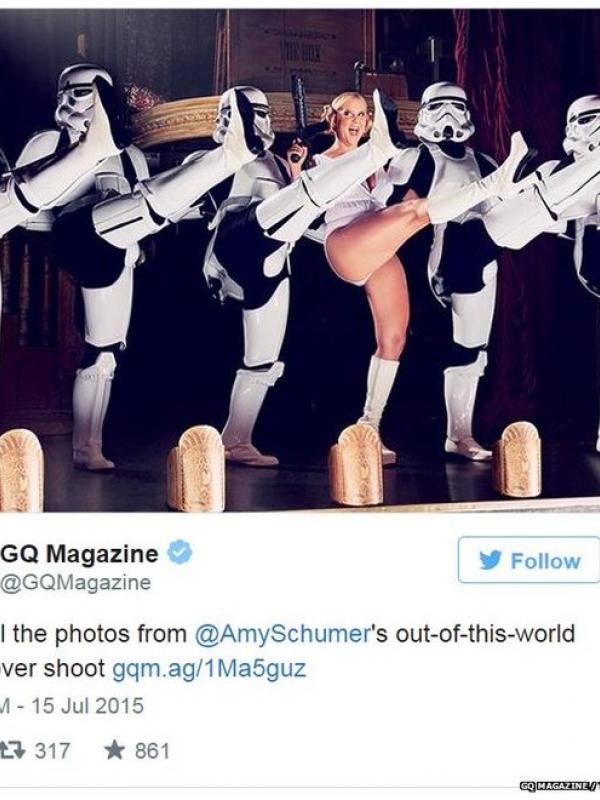 Foto Amy Schumer bertema Star Wars di majalah GQ. 