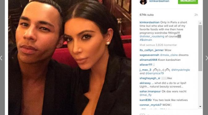 Kim Kardashian dan Olivier Rousteing (via Instagram Kim Kardashian)
