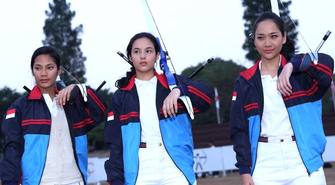 Bunga Citra Lestari (BCL), Chelsea Islan dan Tara Basro saat syuting '3 Srikandi'. (Galih W. Satria/Bintang.com)
