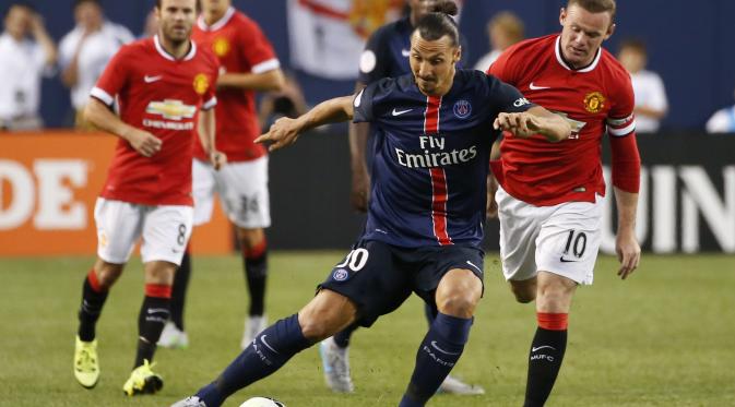 Aksi Zlatan Ibrahimovic saat PSG vs Manchester United di ajang International Champions Cup 2015