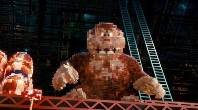 Donkey Kong salah satu video game klasik di Pixels. foto: Sony Pictures