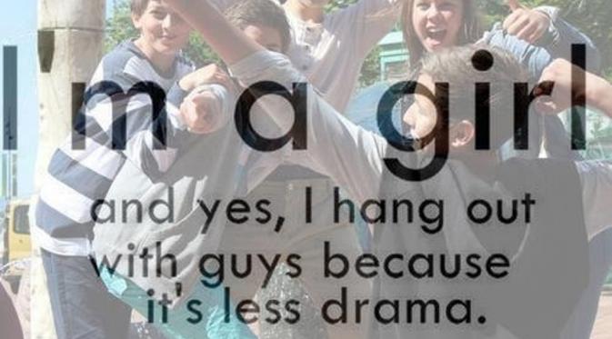 Mudah bergaul dengan teman-teman cowok (Via: pinterest.com)