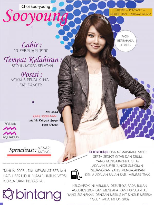 Infografis Musik Bio Sooyoung SNSD [ Desain : Muhammad Iqbal Nurfajri/Bintang.com]