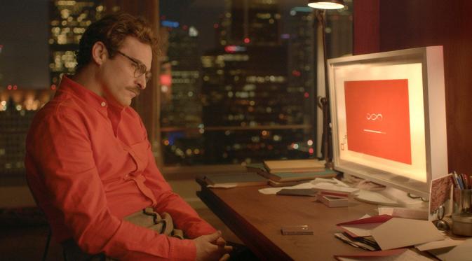 Dalam film 'Her' seorang pria jatuh cinta kepada sistem operasi di komputernya, bukan kepada manusia.