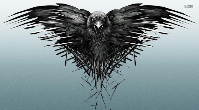 Logo Three-Eyed Raven atau Gagak Bermata Tiga di Game of Thrones. (HBO)