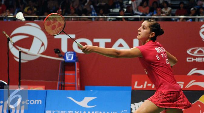 Pebulutangkis tunggal putri Spanyol, Carolina Marin (Liputan6.com/Helmi Fithriansyah)