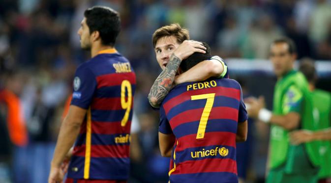 Lionel Messi berharap Pedro tidak meninggalkan Barcelona.