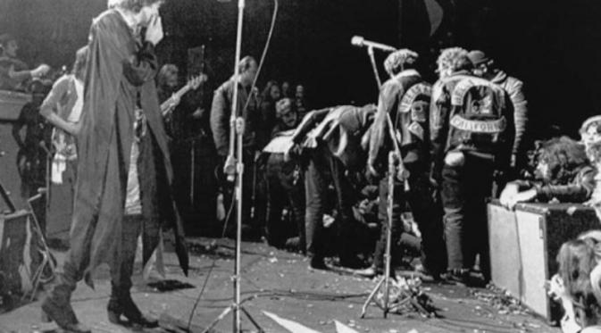 Kerusuhan oleh gang motor Hells Angels saat konser Rolling Stones.(dok.istimewa)