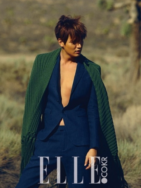 Lee Min Ho menebar pesonanya saat menjadimodel majalah fesyen dalam edisi terbaru ELLE.