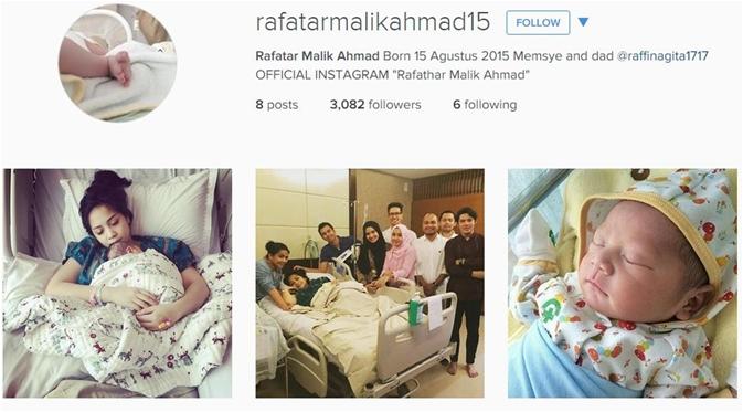 Akun palsu yang mengatasnamakan Rafathar Malik Ahmad, putra Raffi Ahmad dan Nagita Slavina (via Instagram/rafatarmalikahmad15)