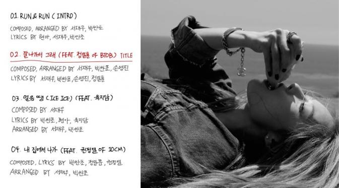 Daftar Lagu album A+ dari HyunA 4 Minute