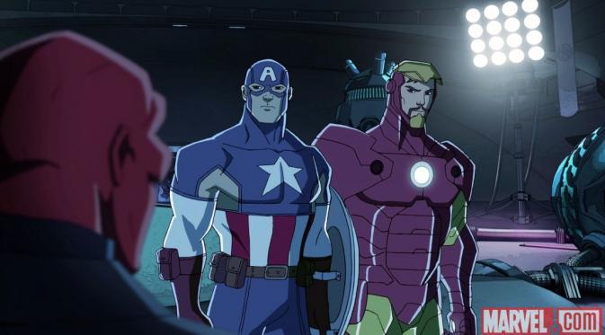 Captain America dan Iron Man dalam Avengers Assemble. (Marvel)