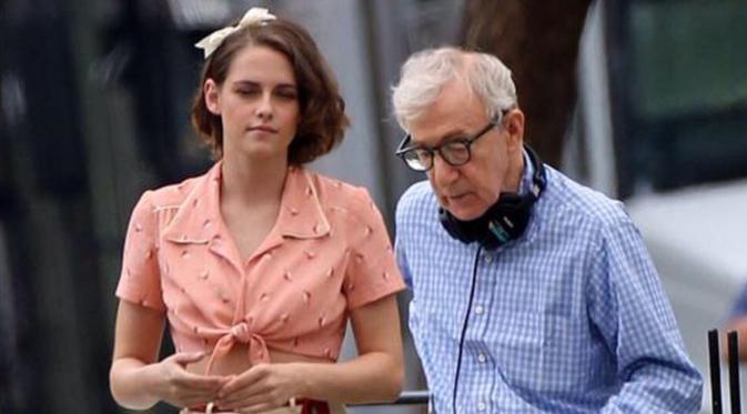 Kristen Stewart saat syuting film Woody Allen. Foto: Twitter (@ThePlaylist)