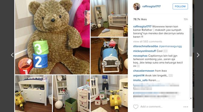 Raffi Ahmad memperlihatkan kamar anak pertamanya melalui akun media sosialnya. (foto: instagram.com/raffinagita1717)