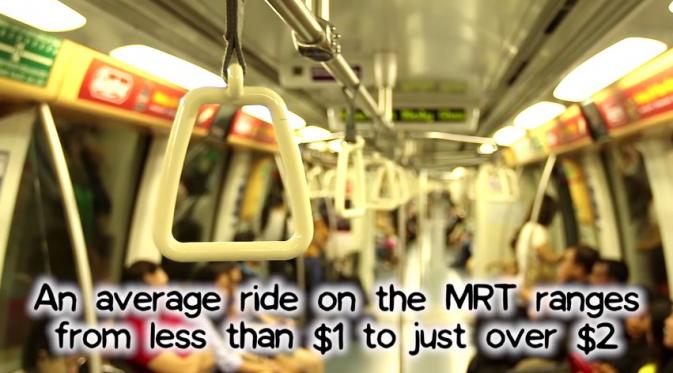 Ongkos Mass Rapid Transit (MRT) di sana sekitar kurang dari Rp 12 ribu - Rp 24 ribu. Murah banget! (Via: youtube.com)