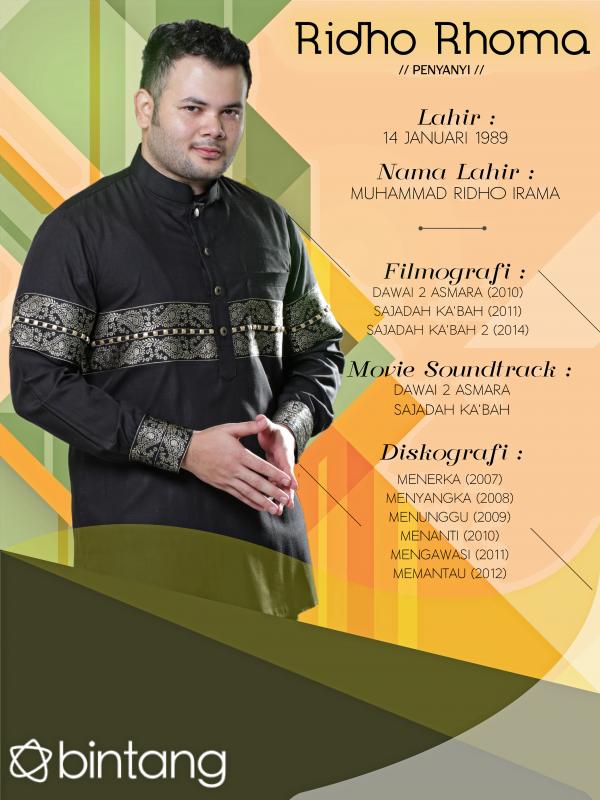 Infografis Celeb Bio Ridho Rhoma [ Photo : Galih W. Satria/Bintang.com . Desain : Muhammad Iqbal Nurfajri/Bintang.com]