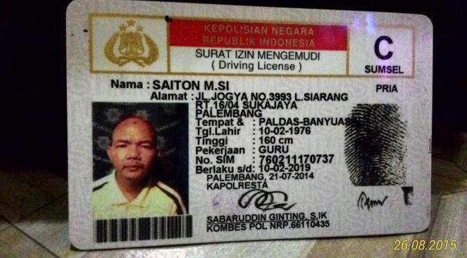 Warga bernama Saiton di Palembang, Sumatera Selatan. (Liputan6.com/Nefri Inge)