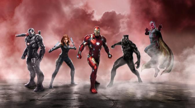 Anggota kubu Iron Man yang bertikai dengan pendukung Captain America di film Captain America: Civil War. (comicbookmovie.com)