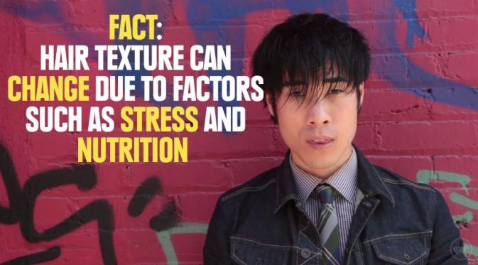 Tekstur rambut bisa berubah karena asupan nutrisi dan faktor stres. (Via: youtube.com)