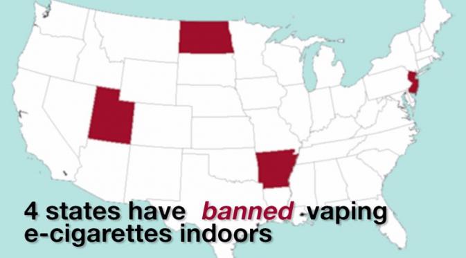 4 negara bagian di Amerika Serikat melarang penggunaan rokok elektrik. (Via: youtube.com)