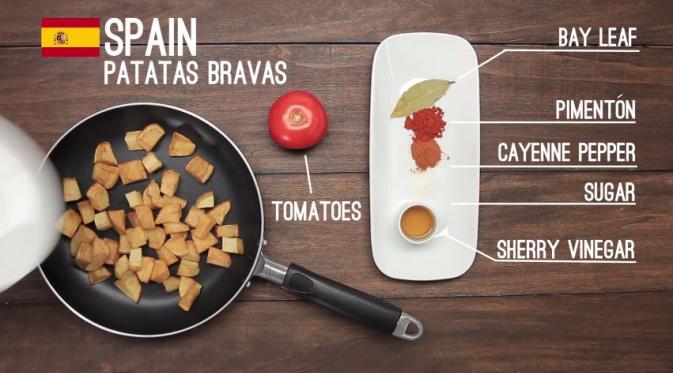 Spanyol - Patatas Bravas (Via: youtube.com)